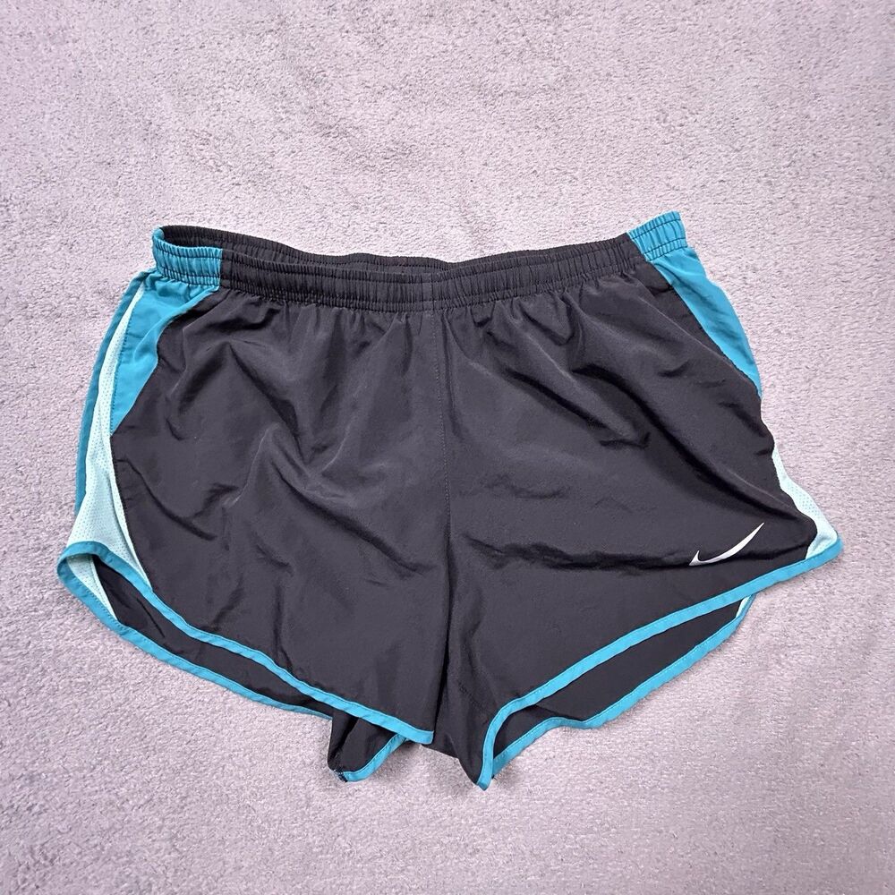 Nike Running Shorts Women Medium Black Blue Athletic Track Tempo Dri-FIT Gym
